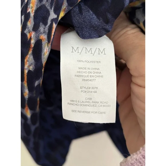 Cabi Sleeveless‎ Collared Top Womens Medium Cheetah Print Ombre Button Up - B6 - Picture 8 of 9